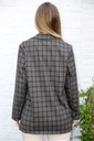 [10017509] Blazer Lianna madras reverskraag 2 knopen - Bruin-beige Detail