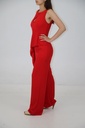 Jumpsuit Kamil with bust slit - Rood Detail