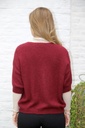 [10017285] Alpaga vest Laurie nm25 V-hals 5 nacre knopen - Bordeaux Detail