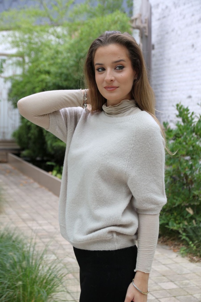 [10017287] Pul Louisa super fijne alpaga - Beige Detail