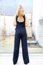 Jumpsuit Mason met bustesplit - Donkerblauw Detail
