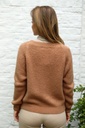 Pul Lourdes nm25 V-hals Amerikaanse mouwinzet wollig - Camel Detail