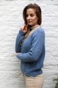 Pul Lourdes nm25 V-hals Amerikaanse mouwinzet wollig - Jeansblauw Detail
