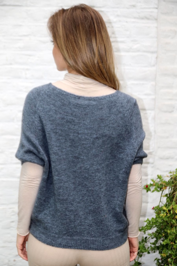 Pul Lieneke nm25 V-hals Amerikaanse mouwinzet - Grijs Detail