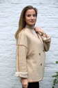 [10017521] Kraagloze jas Midas nm50 wol-look - Beige-donkerbeige Detail