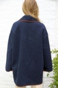 [10017522] Halflange jas Mandy in wol-look nm50 met sjaalkraag - Donkerblauw-bruin Detail