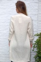 [10017525] Tricot half lange jas Leticia nm30 kraagloos bevat mohair   - Beige Detail