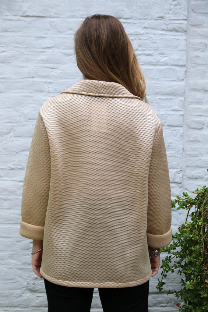 [10017528] Mesh blazer Miles met reverskraag - Beige Detail