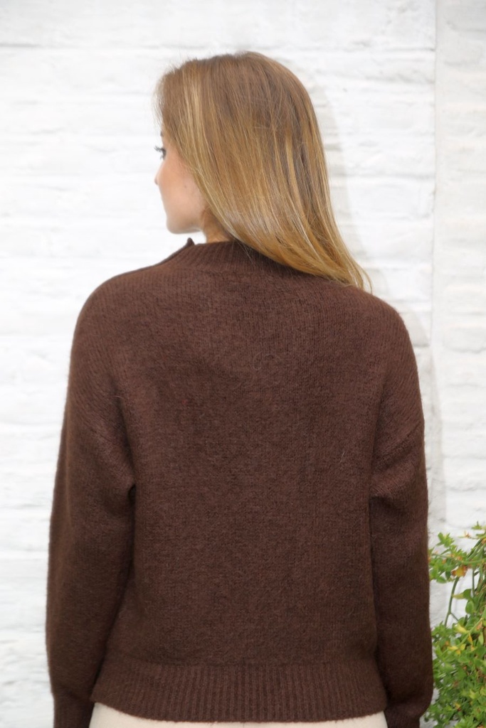 Pul Lambert nm25 opstaande geribde kraag 4 retro knopen - Bruin Detail