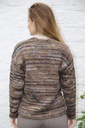 [200664] Tricot cardigan Nisa nm 36 in boucléstof v-hals knopen - Donkerbruin-multicolor Detail