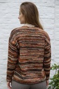[200664] Tricot cardigan Nisa nm 36 in boucléstof v-hals knopen - Oranje-multicolor Detail