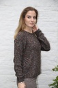 [200665] Tricot pull Nadia nm28 ronde open hals  - Donkerbruin-multicolor Detail