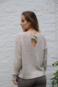 [200665] Tricot pull Nadia nm28 ronde open hals  - Wit-multicolor Detail