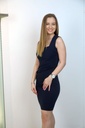 Crepe dress Lilly 4-sided neckline figure correcting with 4 tummy tucks - Donkerblauw Detail