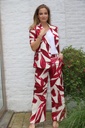 [10017225] Cardigan and pants Lucy nm100 leaf print - Bordeaux-beige Detail