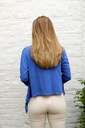 Short pointed silk cardigan Lotte nm98 - Koningsblauw Detail