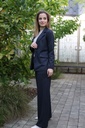 [200680] Blazer Livana nm10 reverskraag diagonaal ingeweven stippel  - Donkerblauw Detail