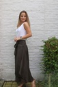 Silk bell skirt Lynn nm99 double layer jersey waistband - Bruin Detail