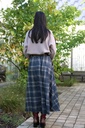 [200686] Klokrok Noelle nm35 met geruite print  - Donkerblauw-lichtgrijs-beige Detail