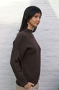 [200687] Tricot pull Novi nm60 met opstaande kraag - Donkerbruin Detail