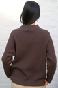 [200687] Tricot pull Novi nm60 met opstaande kraag - Donkerbruin Detail