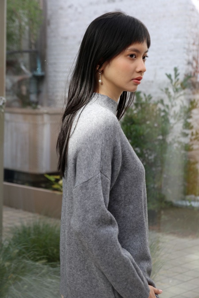 [200687] Tricot pull Novi nm60 met opstaande kraag - Grijs Detail