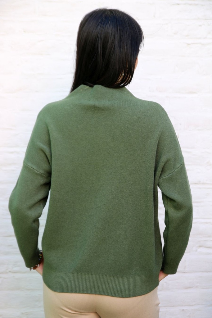 [200687] Tricot pull Novi nm60 met opstaande kraag - Kaki Detail