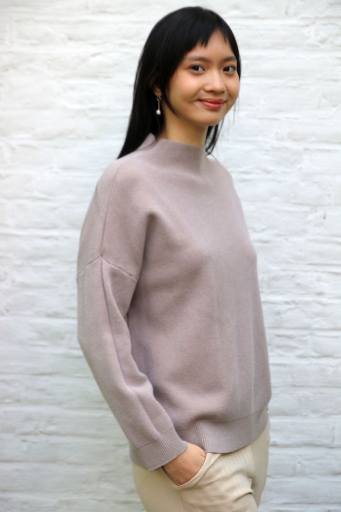 [200687] Tricot pull Novi nm60 met opstaande kraag - Taupe Detail