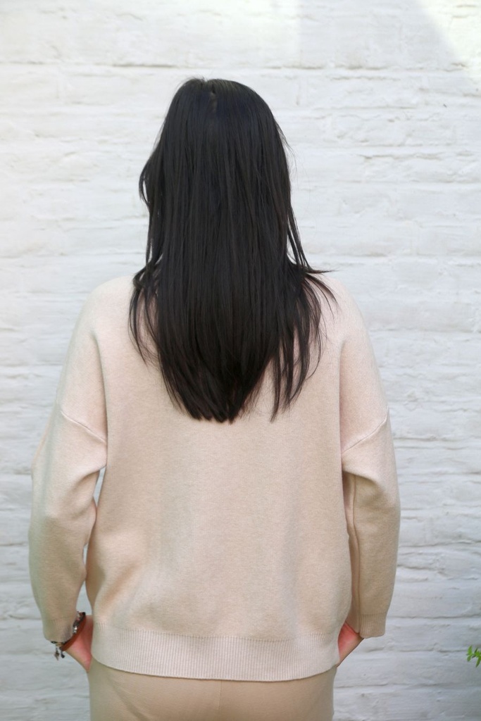 [200687] Tricot pull Novi nm60 met opstaande kraag - Wolwit Detail