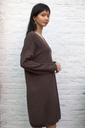 [200688] Tricot jurk Nadine nm60 boven de knie  - Donkerbruin Detail