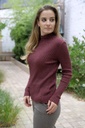 [200690] Pull Noe nm45 glinsterend opstaande kraag - Aubergine Detail