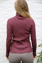 [200691] Pull Nour nm45 geribbeld glinsterend  - Aubergine Detail