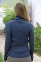 [200691] Pull Nour nm45 geribbeld glinsterend  - Donkerblauw Detail