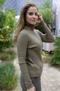 [200691] Pull Nour nm45 geribbeld glinsterend  - Kaki Detail
