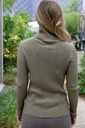 [200691] Pull Nour nm45 geribbeld glinsterend  - Kaki Detail
