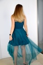 Long crepe dress Lewis band around neckline - Petroleum Detail