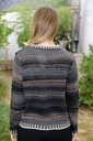 [10017435] Cardigan Luisa nm53 ingebreide dégradé ronde hals  - Zwart-grijs-beige Detail