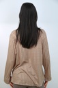 [200693] Blouse Niene nm20 met lange mouwen  - Beige-donkerbruin Detail