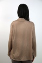 [200693] Blouse Niene nm20 met lange mouwen  - Beige-donkerbruin Detail