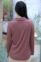 [200693] Blouse Niene nm20 met lange mouwen  - Bordeaux-beige Detail