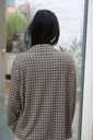 [200693] Blouse Niene nm20 met lange mouwen  - Groen-beige Detail