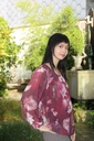 [200695] Blouse Nore nm 36 open hals gevoerd  - Bordeaux-beige Detail