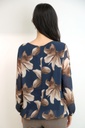 [200695] Blouse Nore nm 36 open hals gevoerd  - Donkerblauw-beige Detail