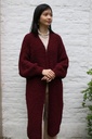 [200698] Lange cardigan Nika nm20 in boucléstof - Bordeaux Detail