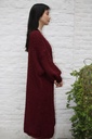 [200698] Lange cardigan Nika nm20 in boucléstof - Bordeaux Detail