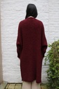 [200698] Lange cardigan Nika nm20 in boucléstof - Bordeaux Detail