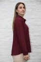 Jersey blouse Leonoor nm20 viscose jersey polokraag  - Bordeaux Detail