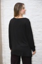 [200689] Blouse Nadine diepe v-hals drapage - Zwart Detail