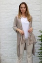 [10017243] Silk coat Luciano nm100 pointed shawl collar - Taupe Detail