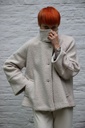 [200748] Korte jas Nena fijne bouclé met opstaande kraag  - Beige Detail